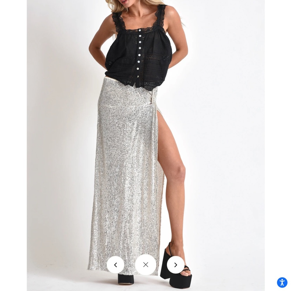 Vicky Sequin Sarong with high slit